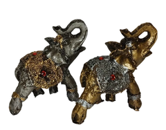 Elefante Porta sah de resina 10 cm oro/plata - comprar online