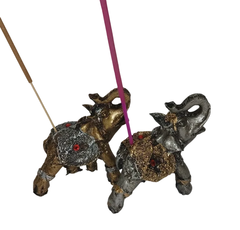 Elefante Porta sah de resina 10 cm oro/plata