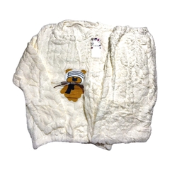 PJ207-Linda luna pijama plush dama liso con estampa en pecho | Cantidad minima de compra 12 - tienda online