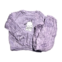 PJ202-Le victoria`s pijama plush liso con estampa en buso | Cantidad minima de compra 12 en internet