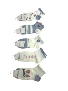 MD567-PACK X12 unidades (DOCENA) Amanecer soquete con puño dama estampado - lenceriamarina