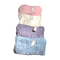 Imagen de PJ205-Linda luna pijama plush dama liso canguro con bolsillo | Cantidad minima de compra 12
