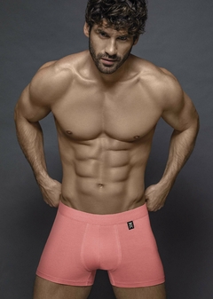 BA2005-Boxer algodón y lycra. Liso con collareta - comprar online