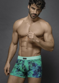 BA2039-Boxer algodon y lycra. Estampado digital Agua Cristal, elastico liso al tono - comprar online