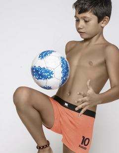 BA4041-Boxer Niño algodon y lycra. Liso con estampa localizada Robot, elastico liso negro - comprar online