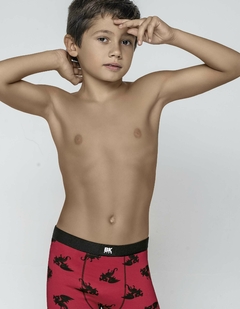 BA4044-Boxer niño algodón y lycra Estampado Dragones, elástico liso negro. - comprar online