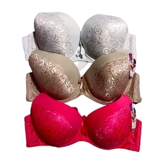 COR502-PACK X12 unidades (DOCENA) Kayapasi Meili Underwear corpiño armado con aro microfibra con detalle encaje - comprar online