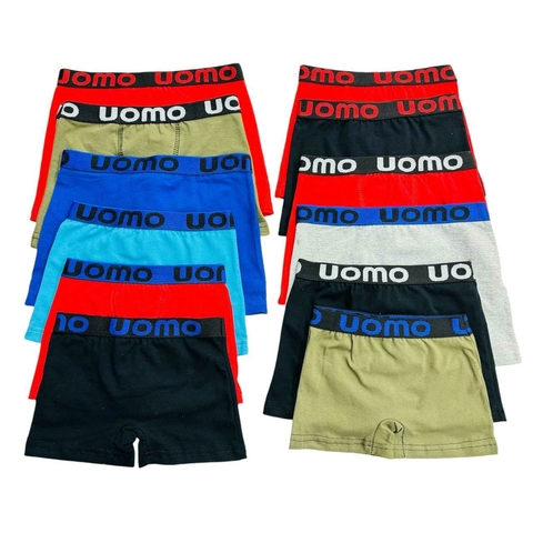 BX821-BOXER UOMO LISO DE NENE DE ALGODÓN Y LYCRA | Pack 12 unidades