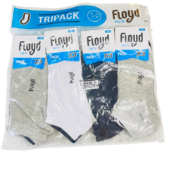 FL3010-TRIPACK SOQUETE LISO COLORES BLANCO, GRIS Y NEGRO | Cantidad mínima de compra 12 - lenceriamarina