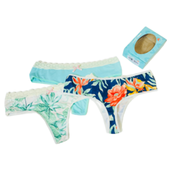 VI5018-Culotte less microfibra estampada puntilla en cintura. Falso en piernas - comprar online