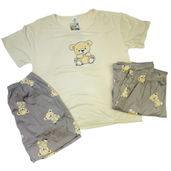 PJ949-Pijama 3 piezas con remera dama animado | Cantidad minima de compra 12 - tienda online