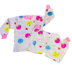 PJ19019-Linda Luna pijama frizado bebe con boton | Cantidad minima de compra 12 - lenceriamarina