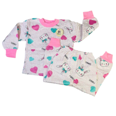 PJ19019-Linda Luna pijama frizado bebe con boton | Cantidad minima de compra 12 - tienda online