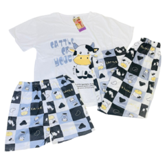 Imagen de PJ47454-Pijama dama 3 piezas con remera | Cantidad minima de compra 12