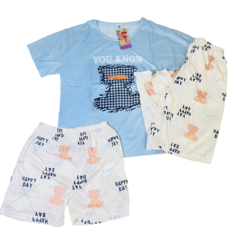 PJ47454-Pijama dama 3 piezas con remera | Cantidad minima de compra 12 - tienda online