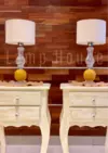 Mesa de Luz Reina Ana XL - Pátina Beige/Blanco - comprar online