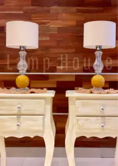 Mesa de Luz Reina Ana XL - Pátina Beige/Blanco - comprar online