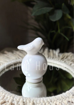 Pajarito de Cerámica con Bocha - Blanco - tienda online