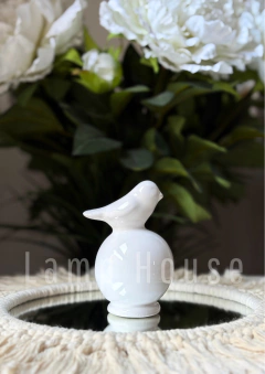Pajarito de Cerámica con Bocha - Blanco - comprar online