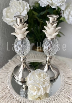 Candelabro Piña - Cristal/Marfil en internet