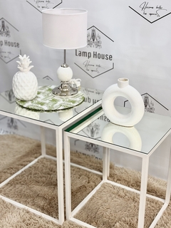 Mesa Nido Espejada Dúo • Cuadrada Blanca - Lamp House