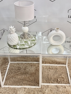 Mesa Nido Espejada Dúo • Cuadrada Blanca - tienda online