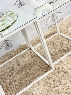 Mesa Nido Espejada Dúo • Cuadrada Blanca - Lamp House