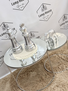 Imagen de Mesa Nido Espejada Dúo • Redonda Plata