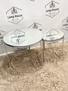 Imagen de Mesa Nido Espejada Dúo • Redonda Plata