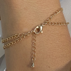 Pulseira com Detalhe no Ródio Branco 18K - loja online