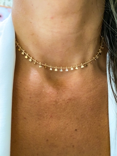 Choker com Mini Corações Banhado a Ouro 18k na internet