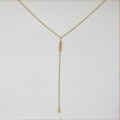 Colar Gravatinha com Mini Bolinhas 18K