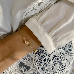 Pulseira de Bolas Banhado a Ouro 18k