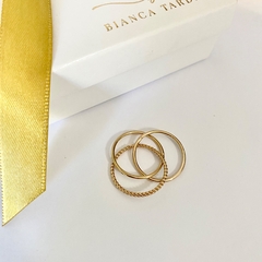 ANEL TRÊS FIOS BANHADO A OURO 18K - comprar online