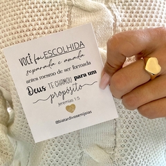 ANEL CORAÇÃO BANHADO A OURO 18K - comprar online