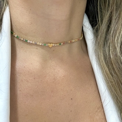 CHOCKER RIVIERA LOVE COLORS BANHADO A OURO 18K - comprar online