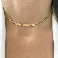 CHOKER 5 FIOS BANHADO A OURO 18K