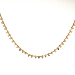 Choker com mini Medalhas Frisada Banhado a Ouro 18k