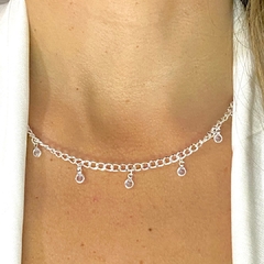 Choker de Zircônias Banhado a Prata - comprar online