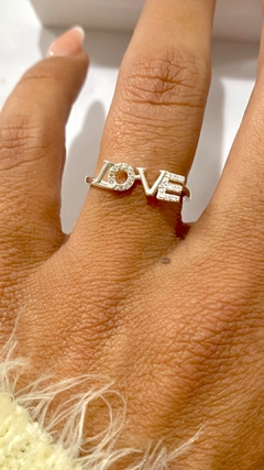 Anel Love Cravejado com Zircônias Prata 925 na internet