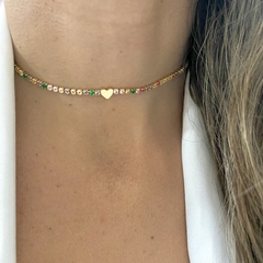 CHOCKER RIVIERA LOVE COLORS BANHADO A OURO 18K na internet