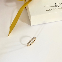 Anel Aparador com Zircônias Banhado a Ouro 18k - Bianca Tardivo Semijoias I Prata 925 e Semijoias Banhado a Ouro 18k