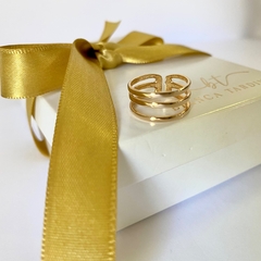 ANEL FALANGE REGULAVEL 3 FIOS BANHADO A OURO 18K - comprar online