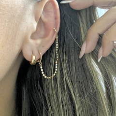 PIERCING DE ARGOLA COM CORRETINHA BANHADO A OURO 18K