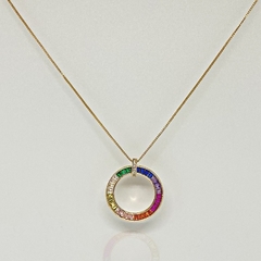 Colar Arco Íris Banhado a Ouro 18k