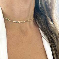 CHOCKER RIVIERA LOVE COLORS BANHADO A OURO 18K