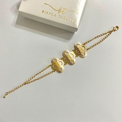 Pulseira com Detalhe no Ródio Branco 18K - Bianca Tardivo Semijoias I Prata 925 e Semijoias Banhado a Ouro 18k