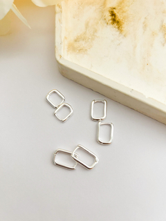 Trio de Argola Quadrada Banhada a Prata 925 - comprar online