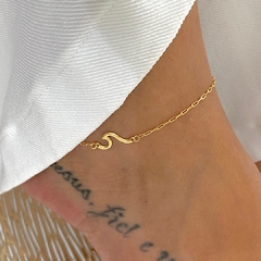 Tornozeleira Onda Banhado a Ouro 18k