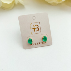 Brinco Zircônia Oval Banhado a Ouro 18k - comprar online